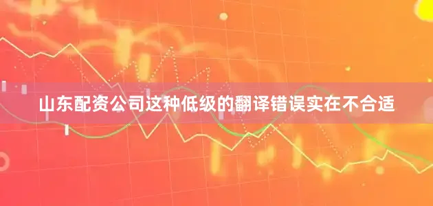 山东配资公司这种低级的翻译错误实在不合适